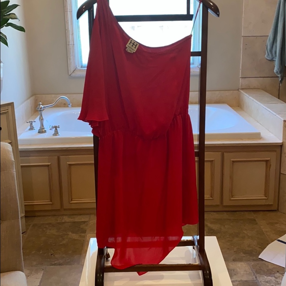 Haute Hippy red silk asymmetrical dress size M